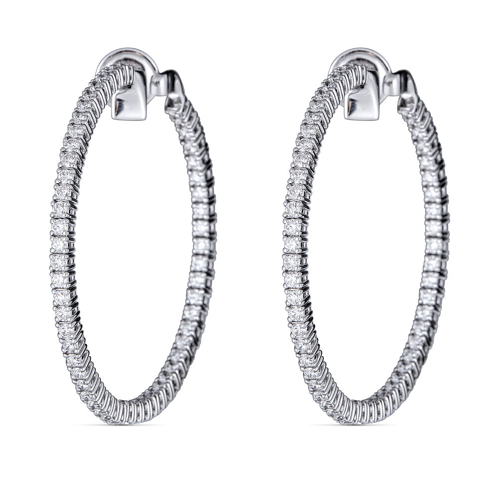Zydo peek a boo diamond hoop earrings white gold 63156