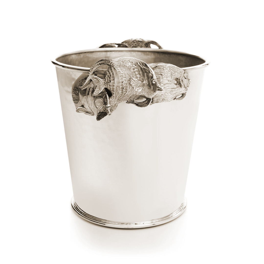 Giovanni Raspini Secchio Champagne Pesci Tropicali - Secchio champagne in bronzobianco - B0084