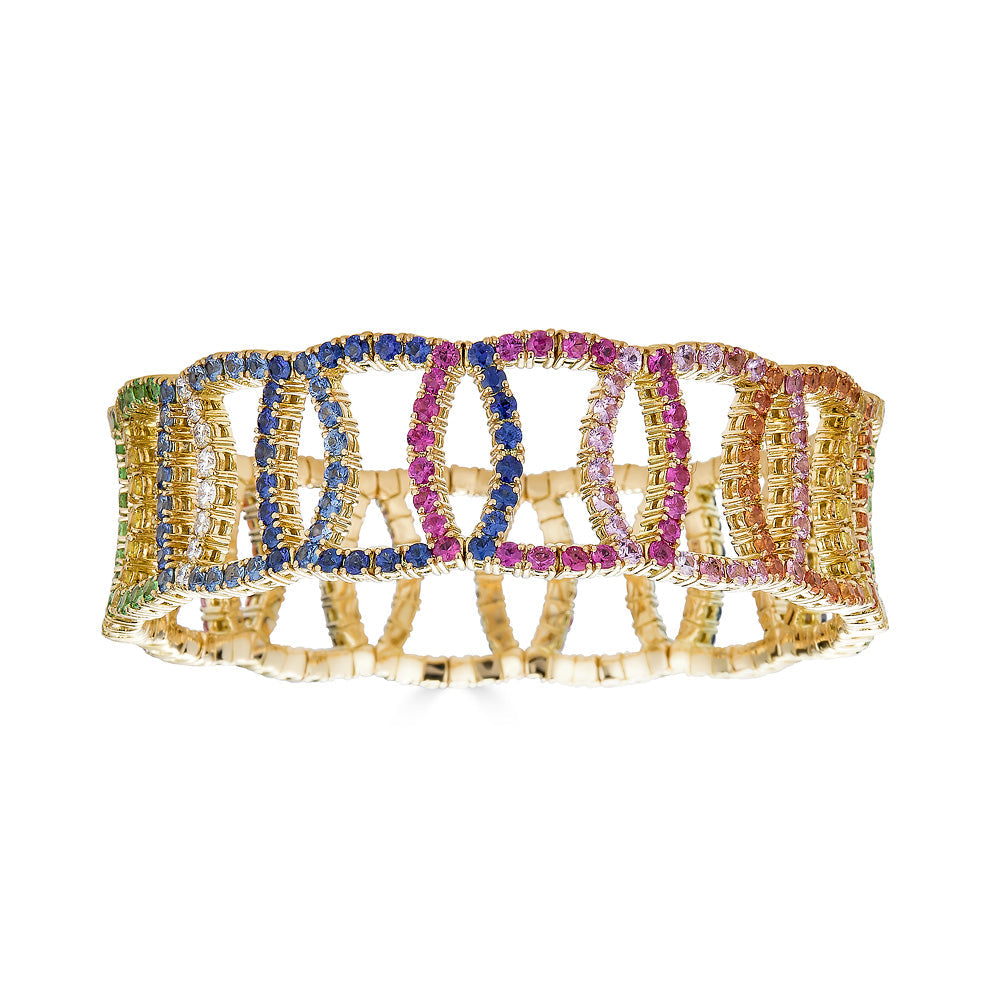 Zydo yellow gold rainbow elastic bracelet 63457