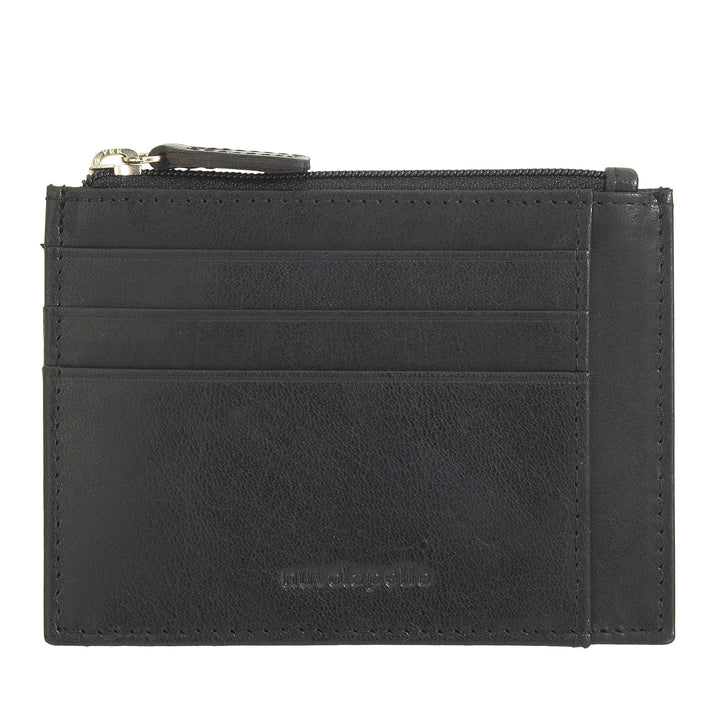 Nuvola Pelle Slim Pocket Porte-cartes de crédit en cuir pour homme avec porte-monnaie zippé
