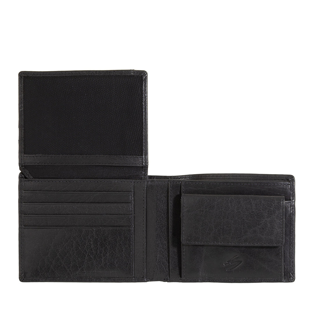 Portefeuille Nuvola Pelle pour homme en cuir de buffle avec porte-monnaie, porte-cartes et rabat intérieur
