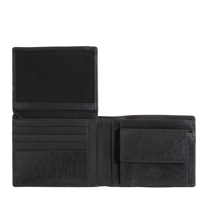 Portefeuille Nuvola Pelle pour homme en cuir de buffle avec porte-monnaie, porte-cartes et rabat intérieur