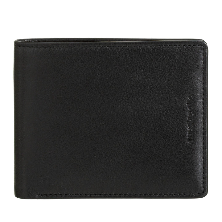 Nuvola Pelle Portafoglio Uomo Piccolo in Pelle - Portafogli Tascabile, Sottile, Slim con 6 Slot Porta Carte Tessere e Banconote