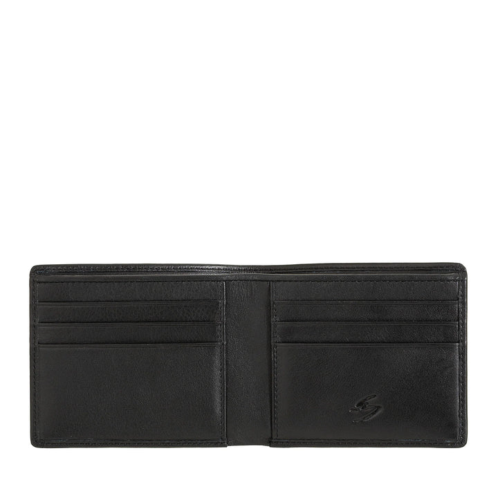 Nuvola Pelle Portafoglio Uomo Piccolo in Pelle - Portafogli Tascabile, Sottile, Slim con 6 Slot Porta Carte Tessere e Banconote
