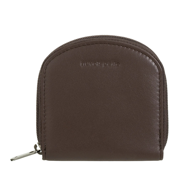 Nuvola Pelle Pozzetto Porte-Monnaie en Cuir Nappa - Porte-Monnaie avec Fermeture éclair Ronde