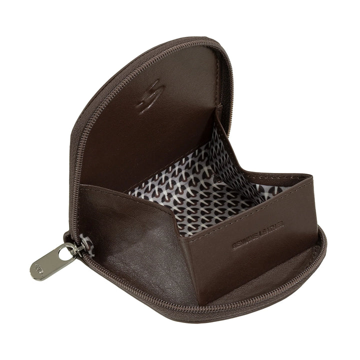 Nuvola Pelle Pozzetto Porte-Monnaie en Cuir Nappa - Porte-Monnaie avec Fermeture éclair Ronde