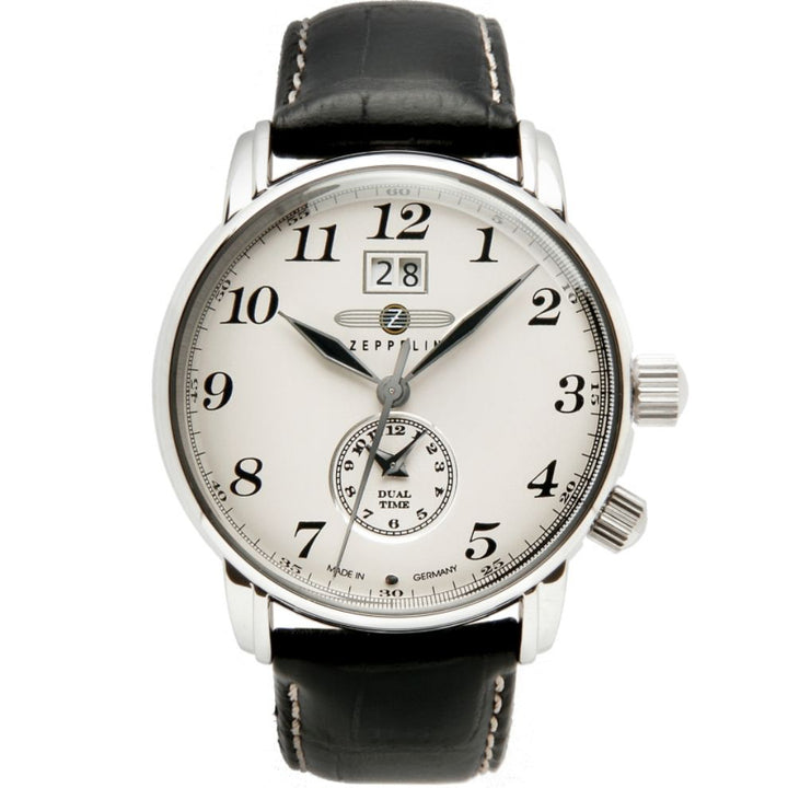 Zeppelin-Uhr LZ127 Graf Dual Time 42 mm beige Quarzstahl 7644-5