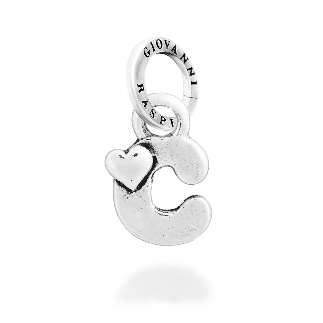 Giovanni Raspini Charm "C" Petit Coeur - Silver Charm - 12779