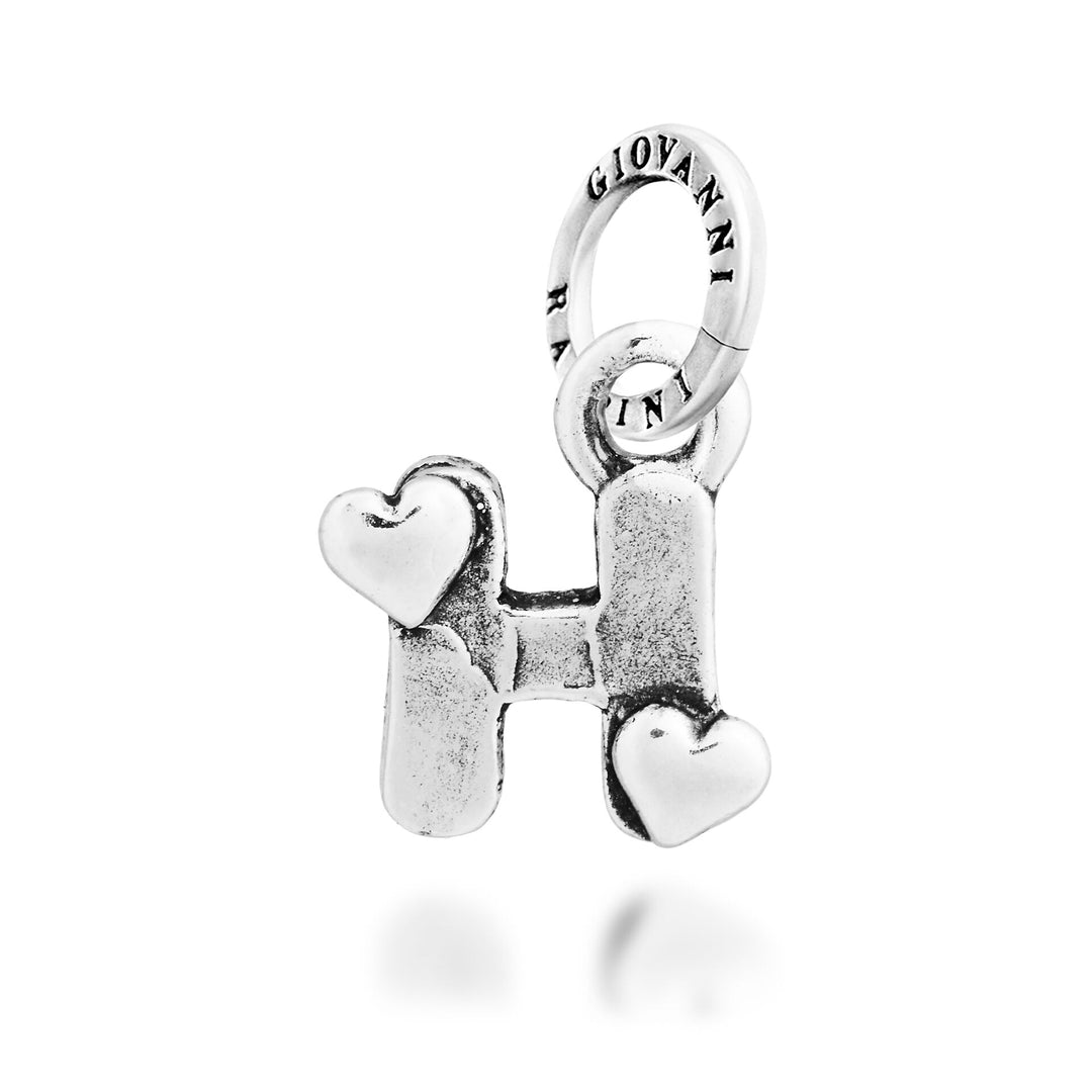 Giovanni Raspini Charm "H" Petits Coeurs - Silver Charm - 12784