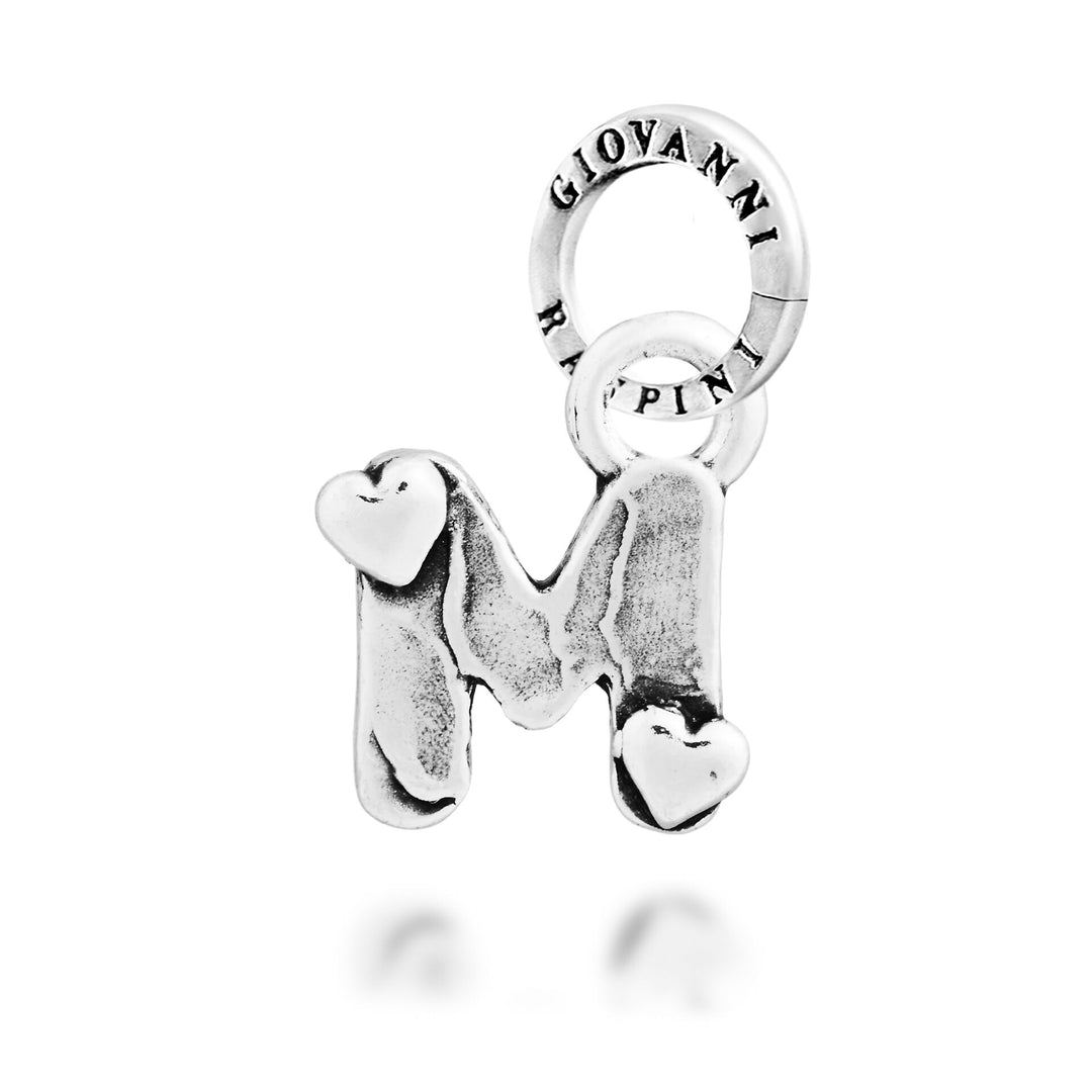 Giovanni Raspini Charm "M" Petits Coeurs - Silver Charm - 12789
