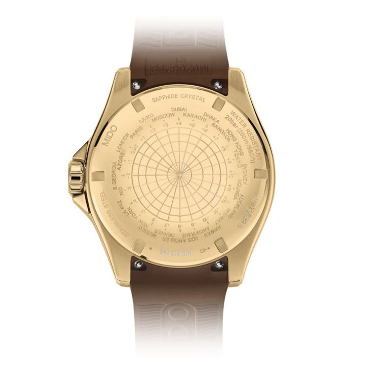 Mido watch Ocean Star GMT 44mm black automatic steel PVD yellow gold finish M026.629.37.291.00