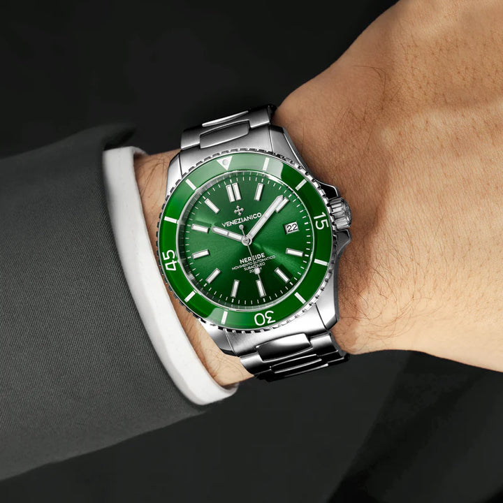 Venezianico orologio Nereide 42mm verde automatico acciaio 3321501C