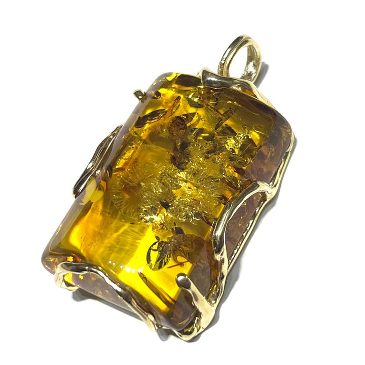 Capodagli ciondolo Ambra montatura in argento 925 finitura PVD oro giallo AC 00427