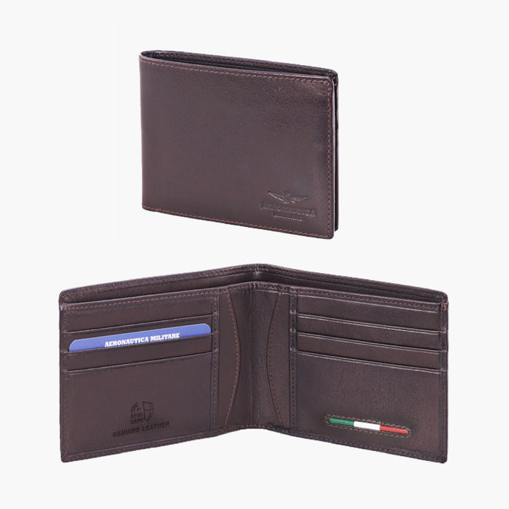 Aeronautica Military Men's Leather Wallet Line Target AM171-MO