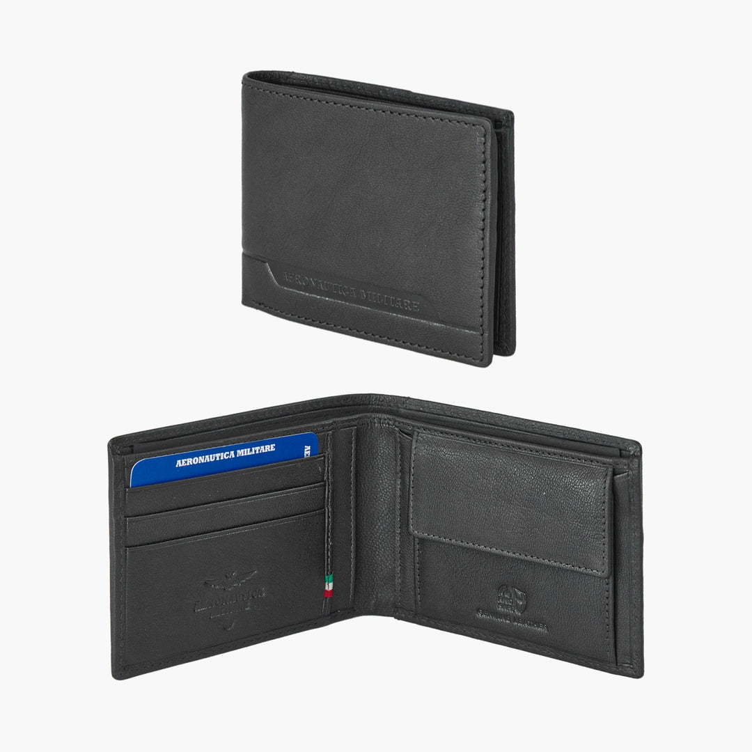 Air Force military wallet in leather in leather with Spicci door Moon Am231-ne line