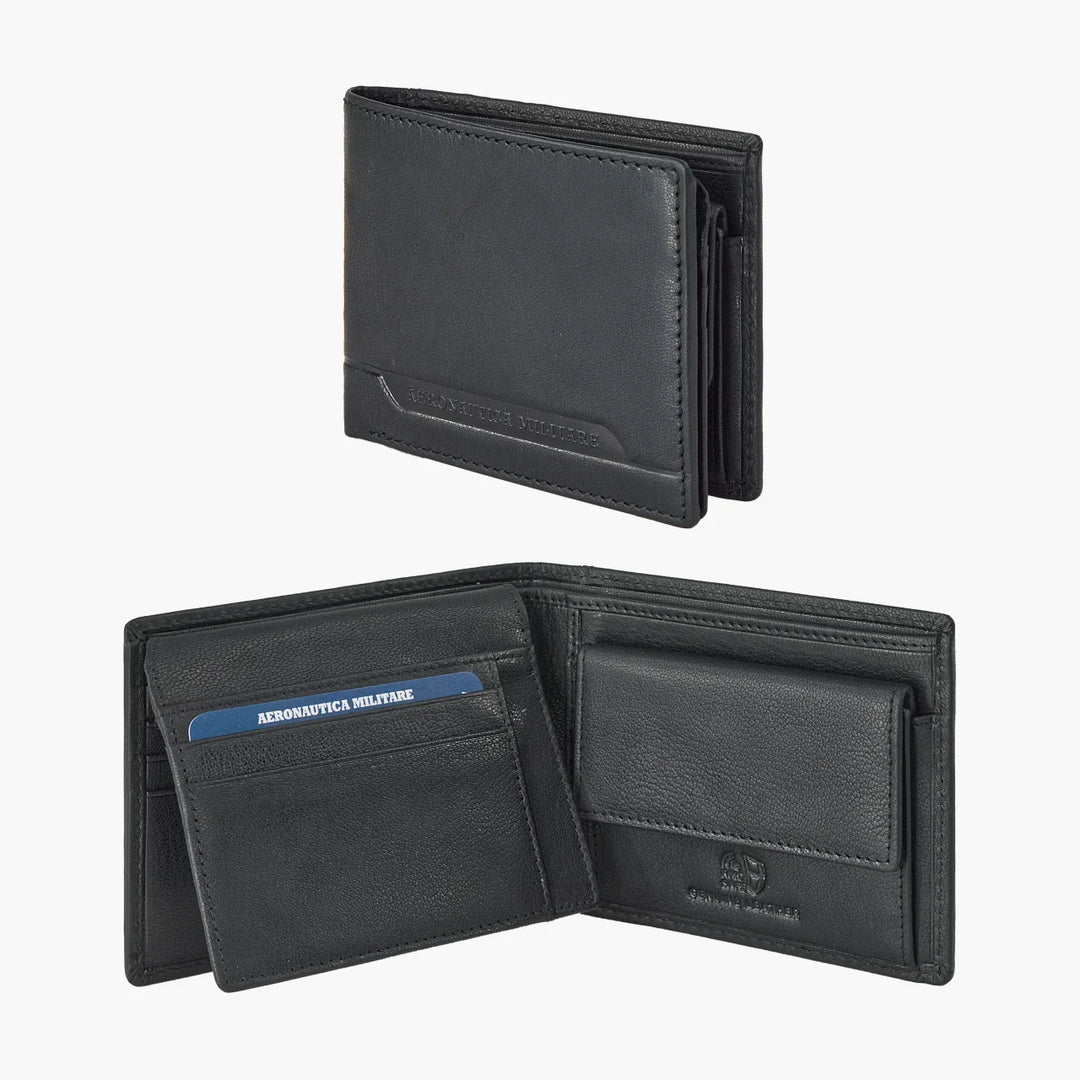 Air Force military wallet in leather in leather with Moon AM233-ne moon line