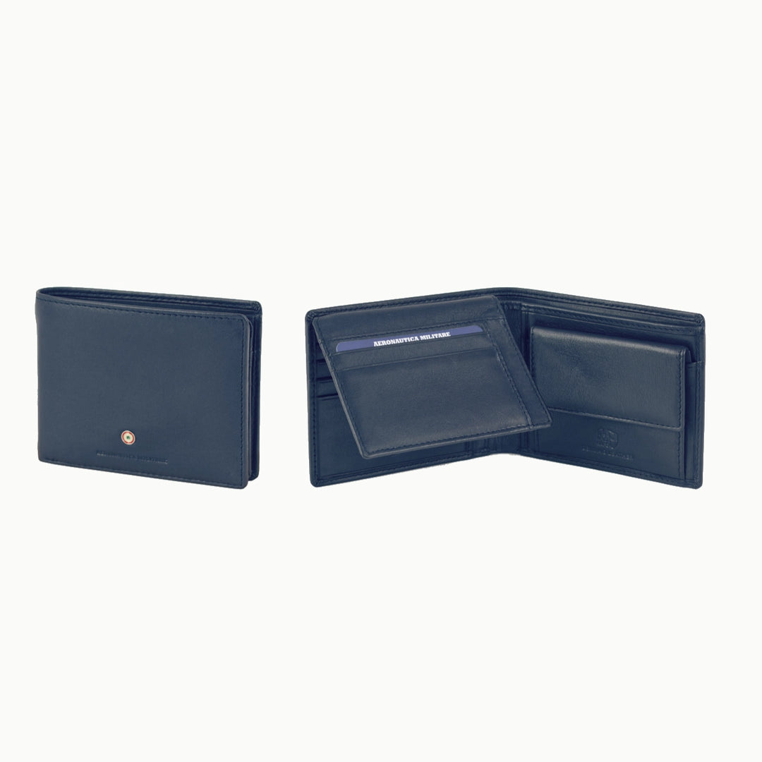 Wallet with flap and coin holder New Plate line