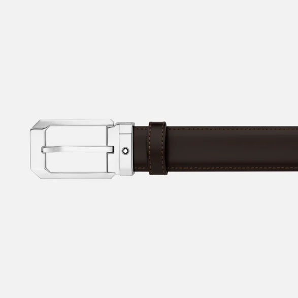 Montblanc Reversible Gürtel in schwarzem Leder/Braun 30 mm 116579