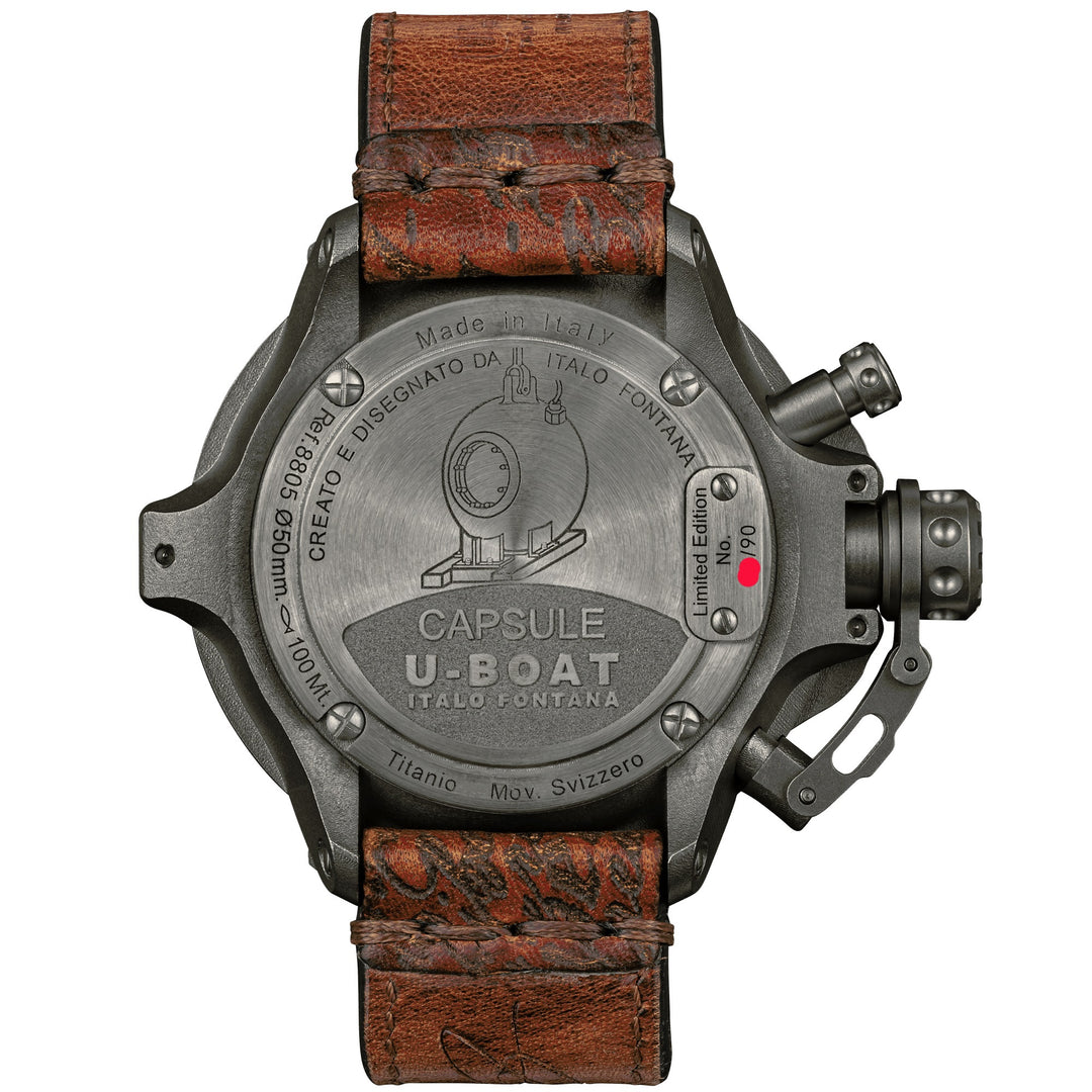 U-Boat orologio Capsule Titanium BK BE 50mm edizione limitata automatico titanio 8805