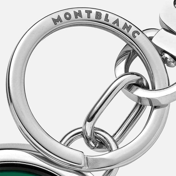 Porte-clés Montblanc Meisterst ⁇ ck Spinning emblème vert en acier 131104