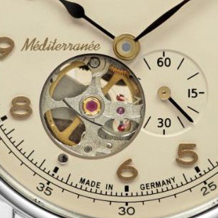 Zeppelin watch LZ121 Mediterranèe Automatic Open 40mm beige automatic steel 9666-5