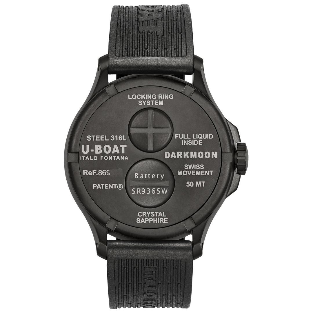 U-Boot-Dunkelmoon 44 mm grünes IPB Soleil Quarz Steel IPB Schwarzes Finish 8698/B