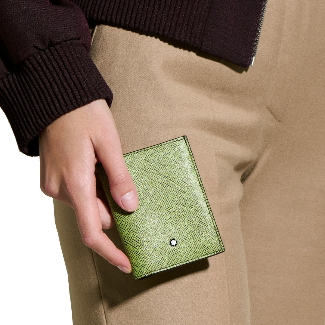 Montblanc mini portefeuille 4 compartiments Sartorial multi citron vert/cassis 199355