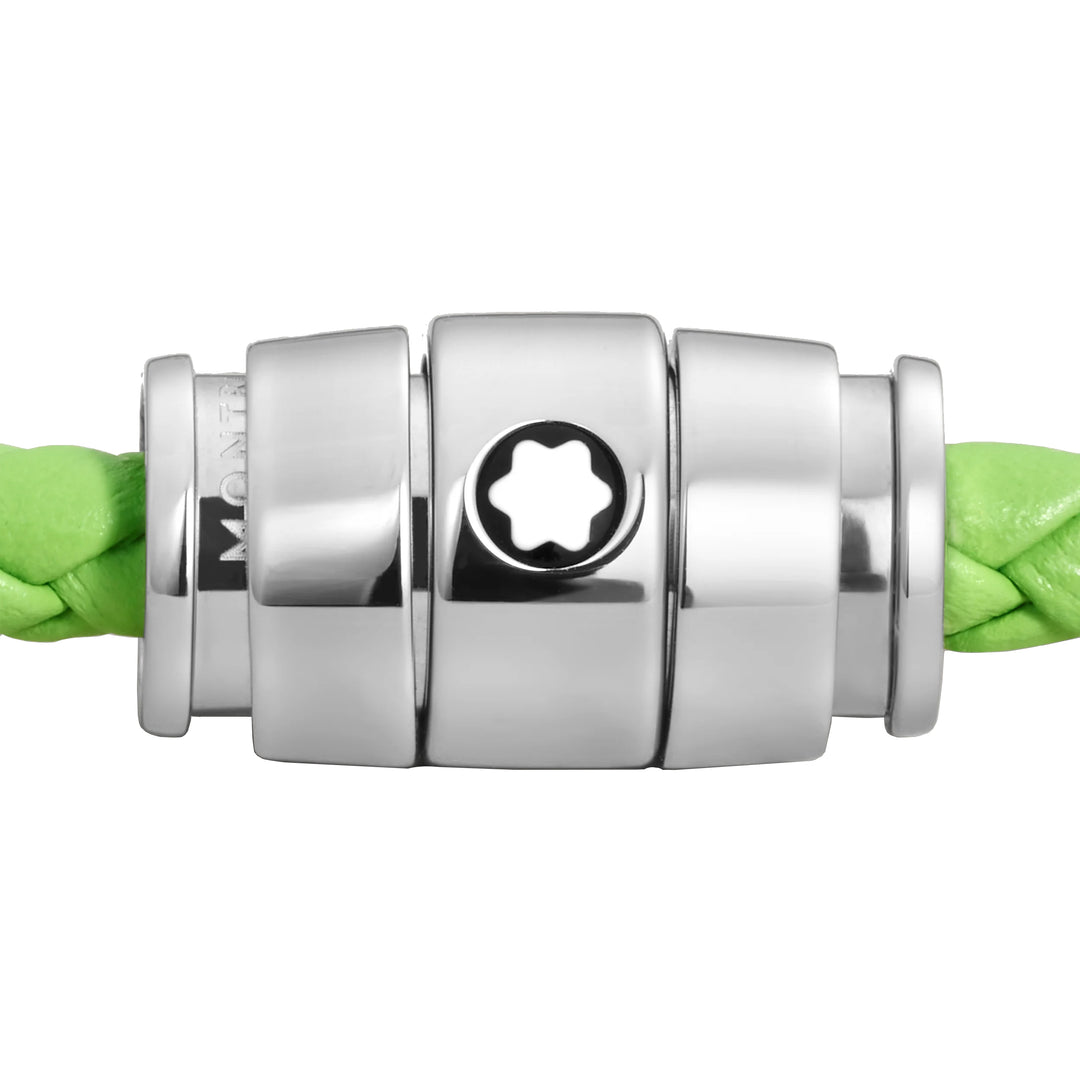 Montblanc 3-ring steel and Meisterstück Lime leather bracelet size S 13429260