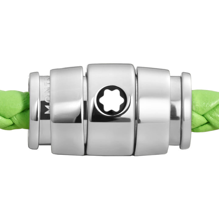 Montblanc 3-ring steel and Meisterstück Lime leather bracelet size S 13429260