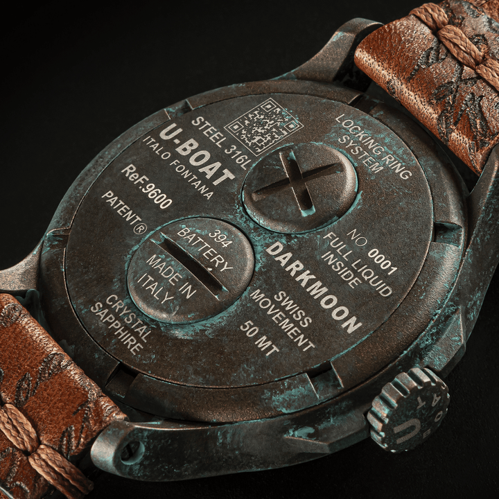 U-BOAT orologio Darkmoon Unico 44mm quarzo acciaio finitura PVD bronzo 9600/A