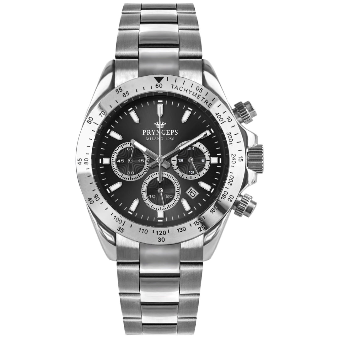 Montre Chrono homme Pryngeps Erre X 40mm acier quartz gris CR623/1 GR