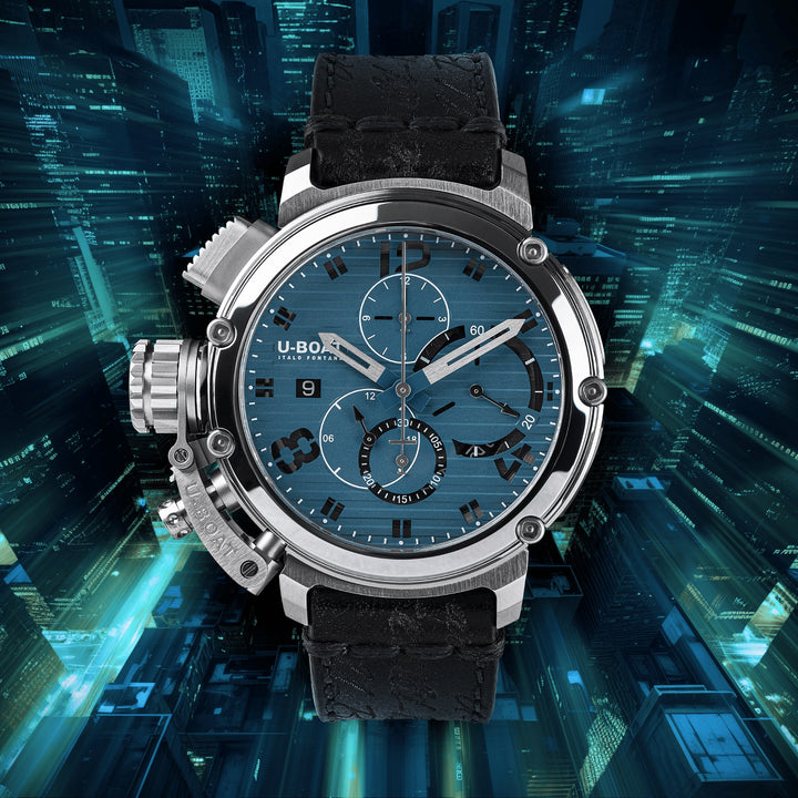 U-Boot Chimera Chrono SS 300 Limited Edition 46mm Blue Automatic Steel 9589 Uhr