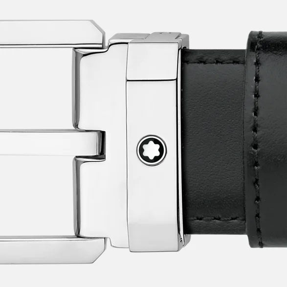 Montblanc Reversible Gürtel in schwarzem Leder/Braun 30 mm 116579