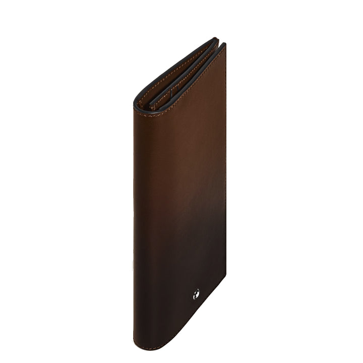 Montblanc portafoglio 14 scomparti Meisterstück, tasca con cerniera sfumato marrone 220318