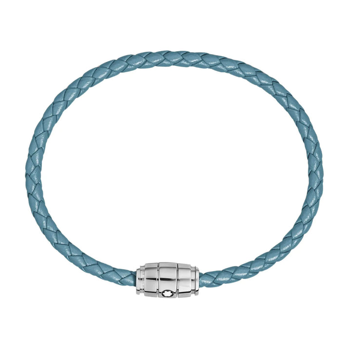 Montblanc 3-ring steel bracelet and Meisterstück Blue Fumè leather size M 13429363