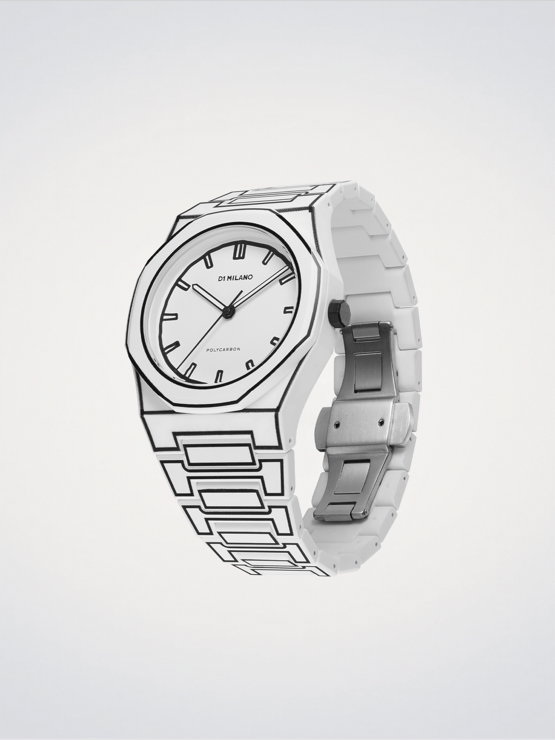 D1 Milano White Sketch Polycarbon 40.5mm D1-PCBJ34