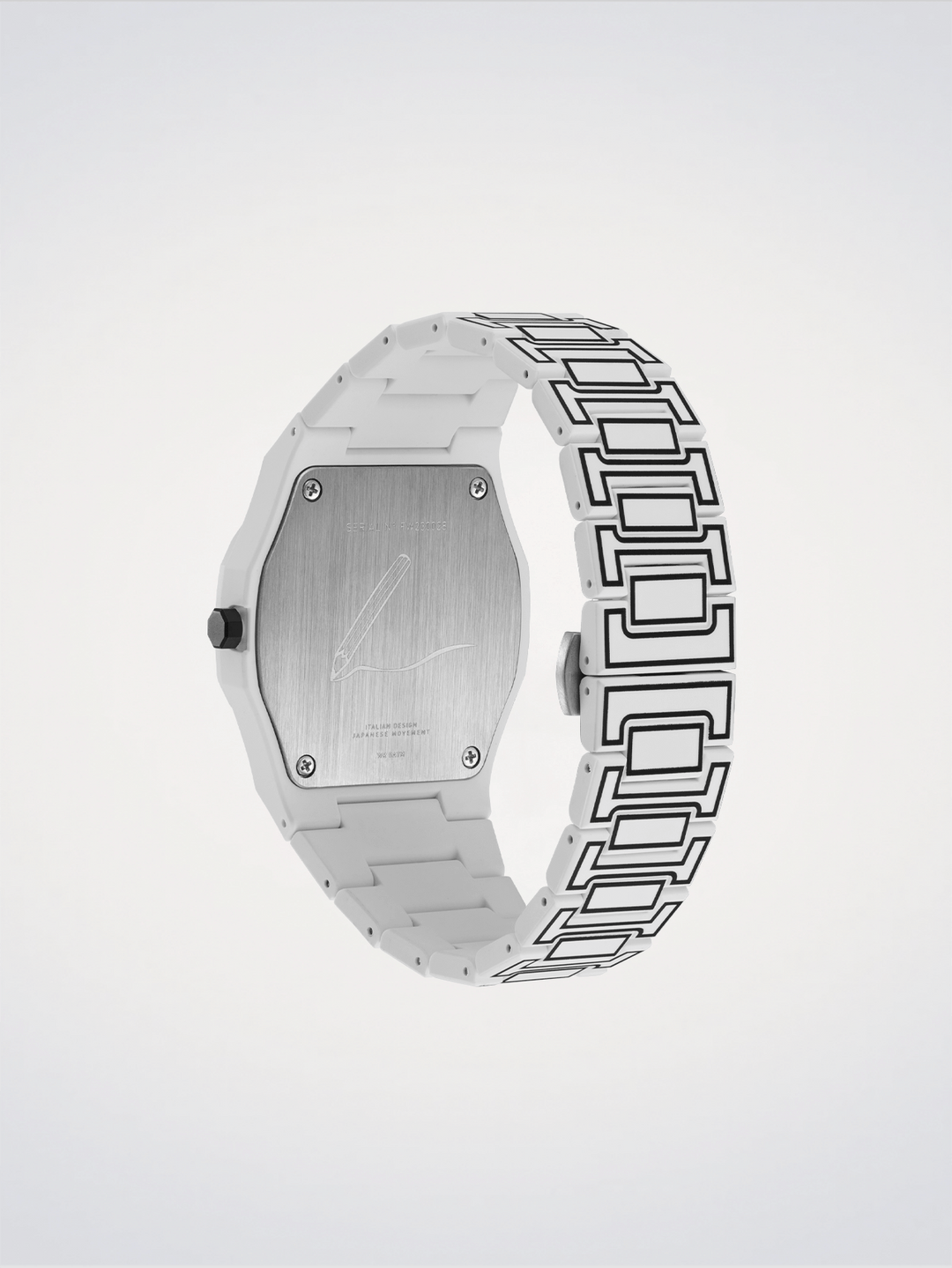 D1 Milano White Sketch Polycarbon 40.5mm D1-PCBJ34