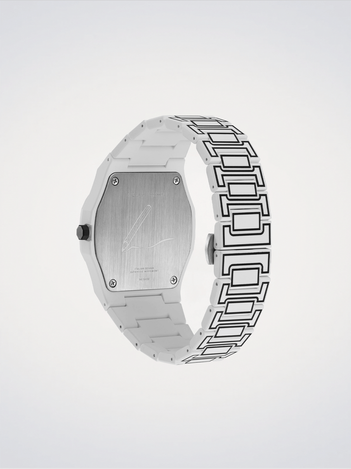 D1 Milano White Sketch Polycarbon 40.5mm D1-PCBJ34