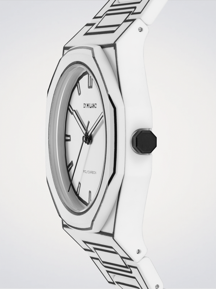 D1 Milano White Sketch Polycarbon 40.5mm D1-PCBJ34