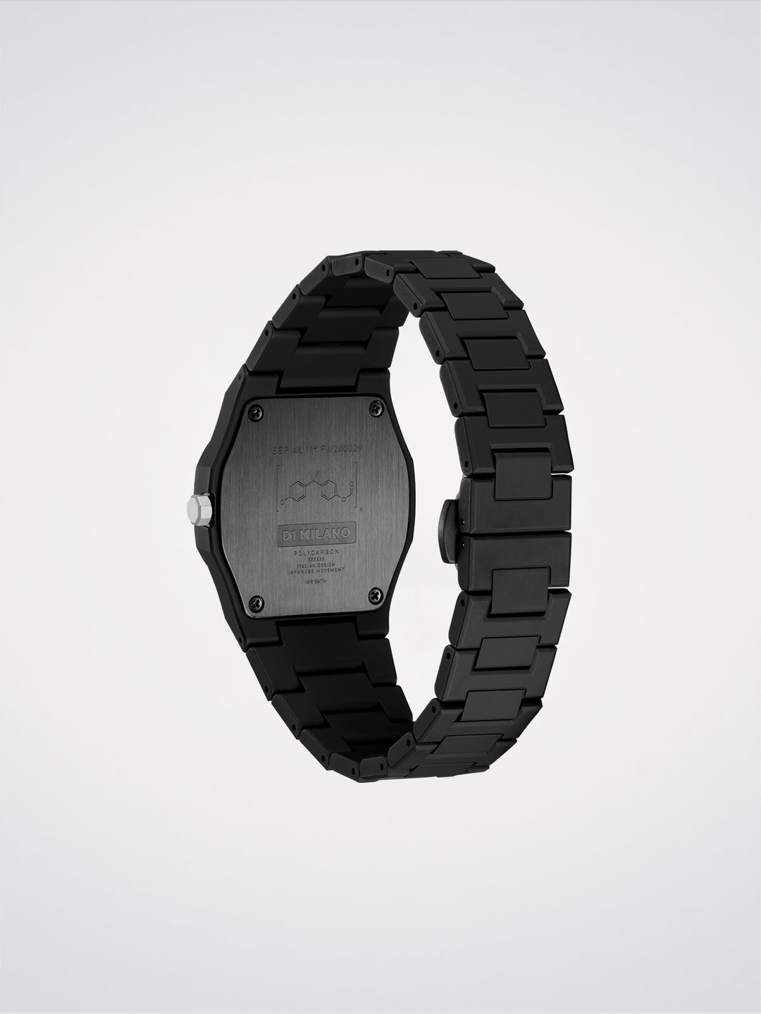 D1 Milano Black_01 Polycarbonat-Uhr 37 mm D1-PCBU07