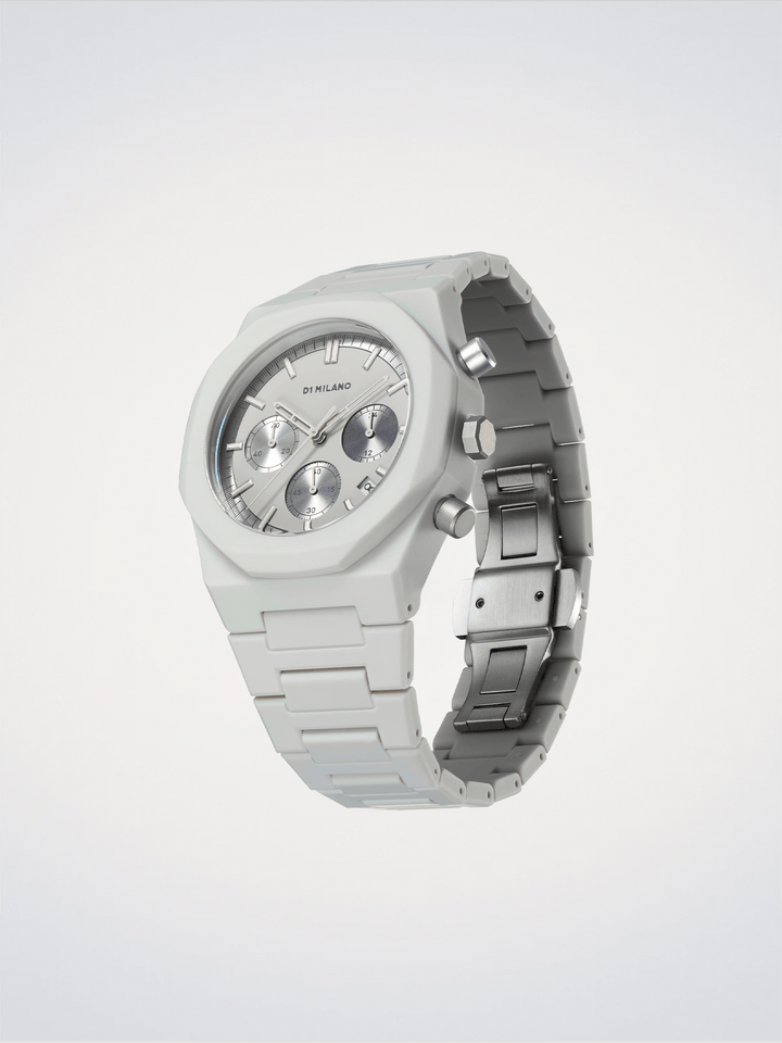 D1 Milano Fossil Gray Polychrono 40.5mm D1-PHBJ08