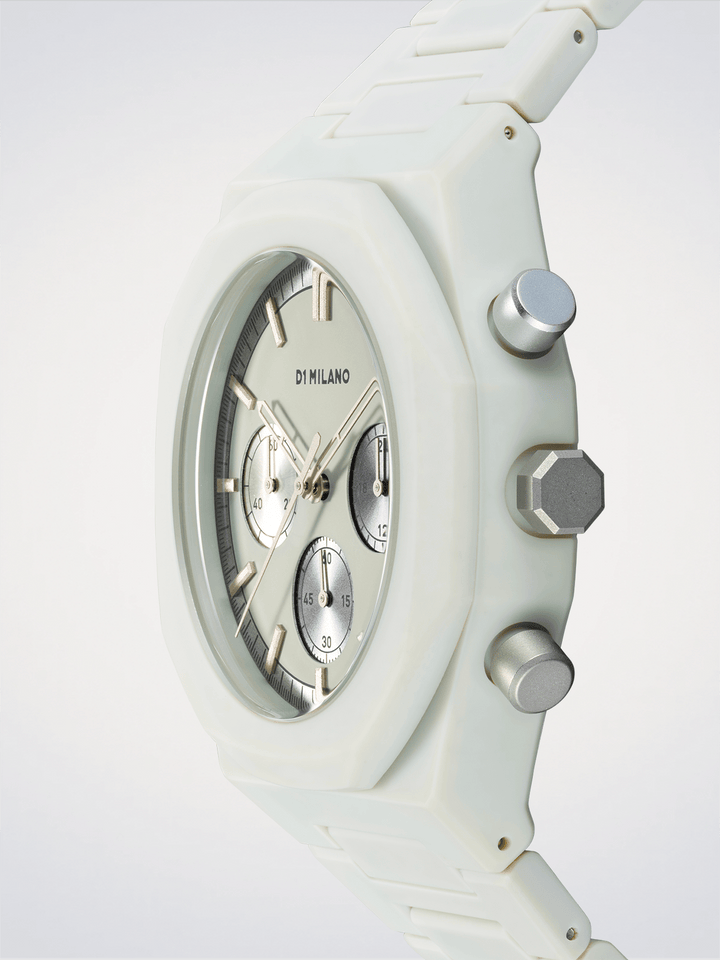 D1 Milano Fossil Gray Polychrono 40.5mm D1-PHBJ08