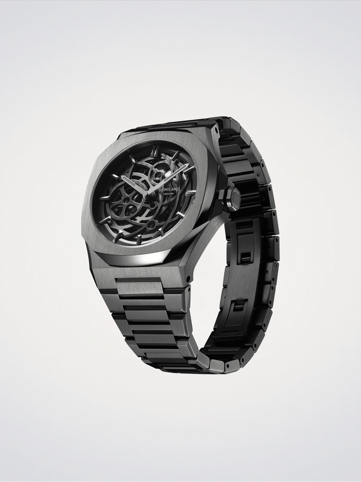 D1 Milano Gun Metal Skeleton 41,5 mm D1-SKBJ11
