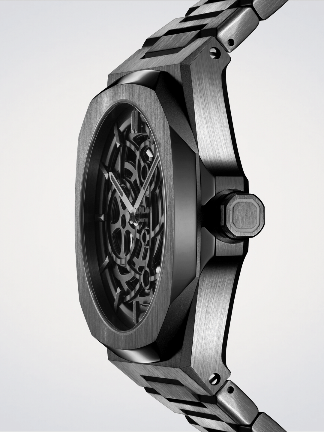D1 Milano Gun Metal Skeleton 41,5 mm D1-SKBJ11