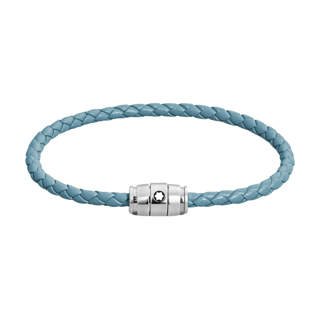 Montblanc 3-ring steel bracelet and Meisterstück Blue Fumè leather size M 13429363