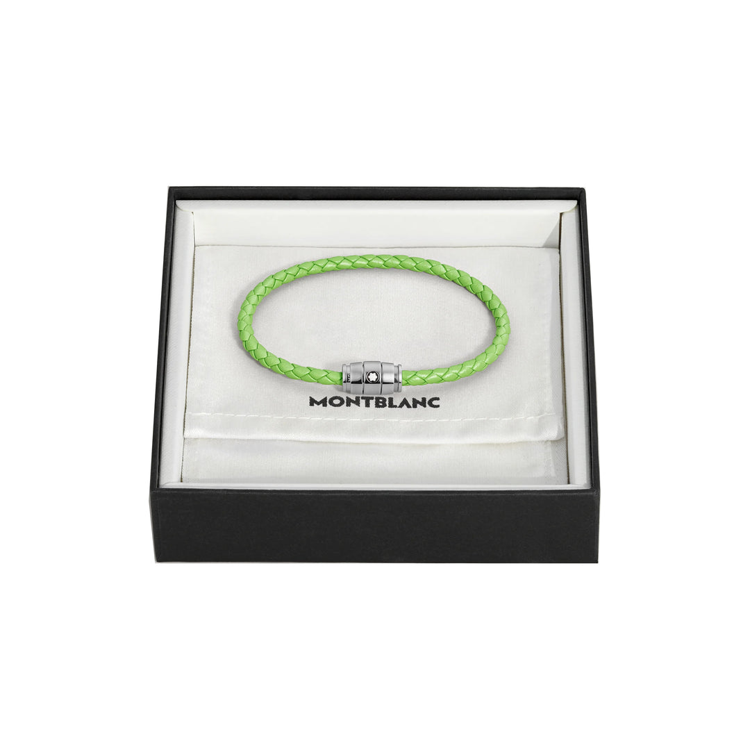 Montblanc 3-ring steel and Meisterstück Lime leather bracelet size S 13429260
