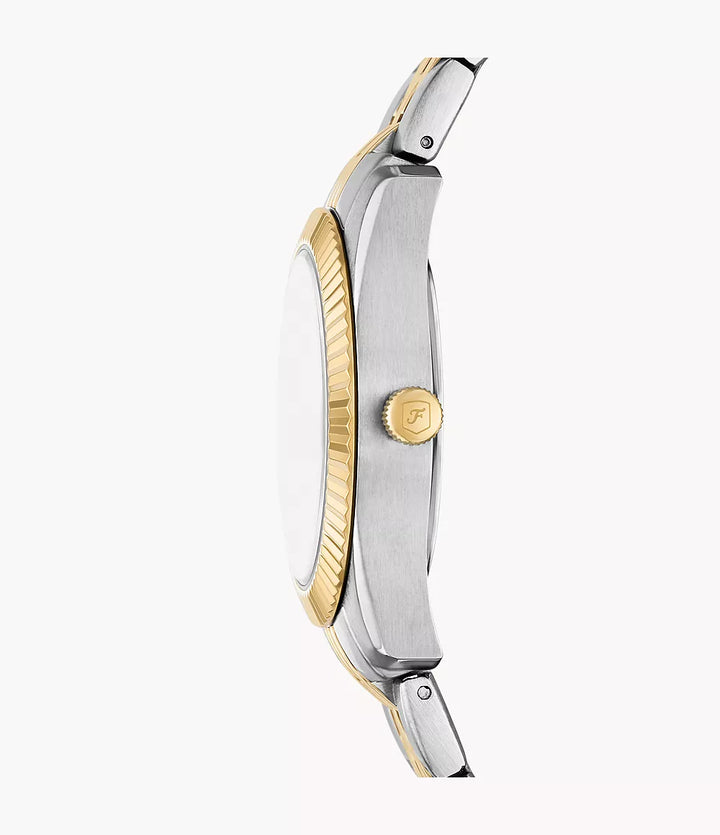 Fossile Scarlette-Uhr, 33 mm, grüner Quarzstahl, PVD-Finish, Gelbgold ES5388