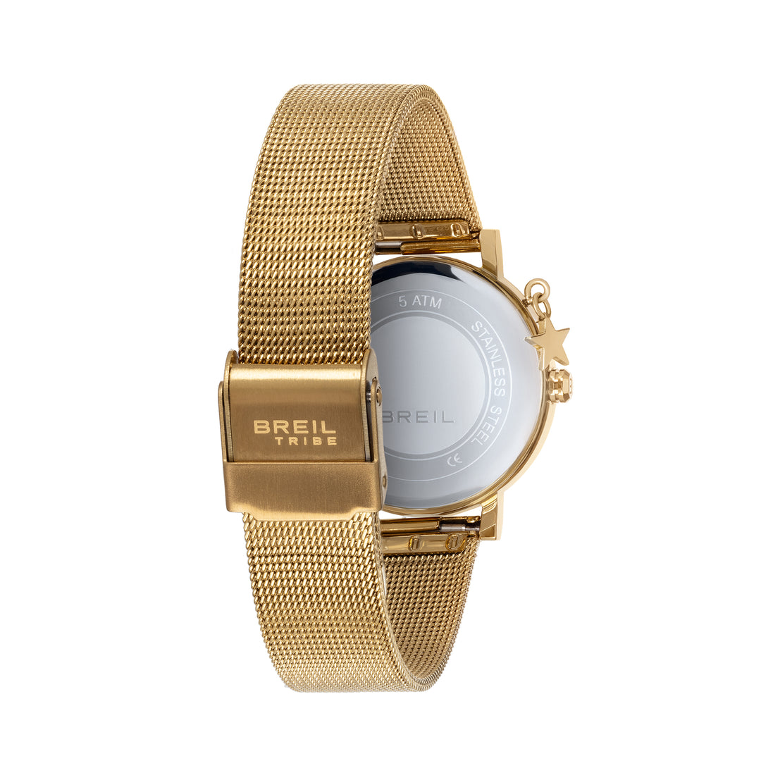 Beil Watch Emily 30 mm weißer kubischer Zirkonia Quarz Stahl Finish IP Gold EW0787