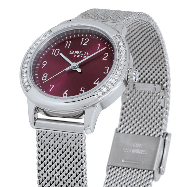 Breil Eye To Eye Uhr, 30 mm, burgunderroter Quarzstahl EW0804