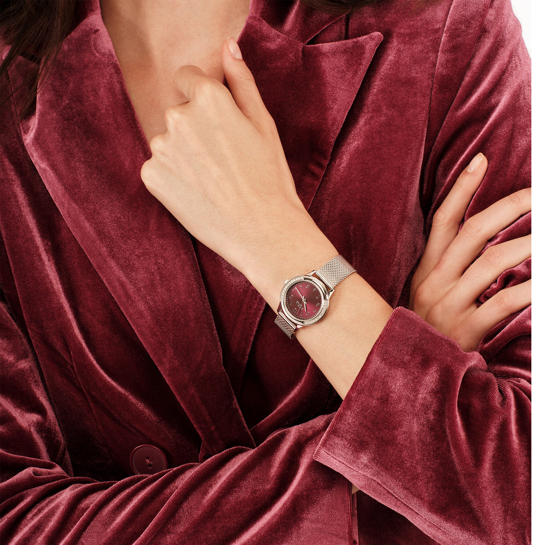 Breil Eye To Eye Uhr, 30 mm, burgunderroter Quarzstahl EW0804
